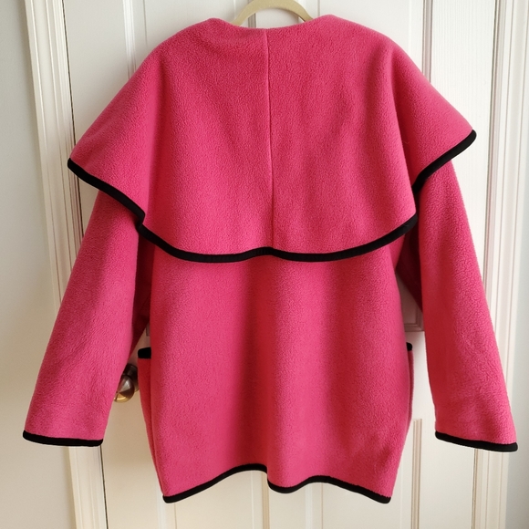 VINTAGE Celia Tejada Pink Fleece Poncho Style Jacket Women's - Picture 8 of 15